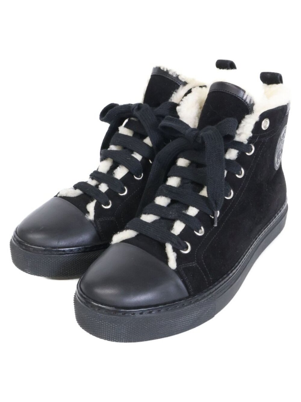Hermes Jimmy Fleece Shearling High Cut Sneakers